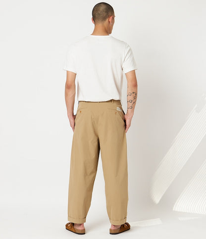 MERZ B. SCHWANEN PLEATED FRONT PANTS - KHAKI