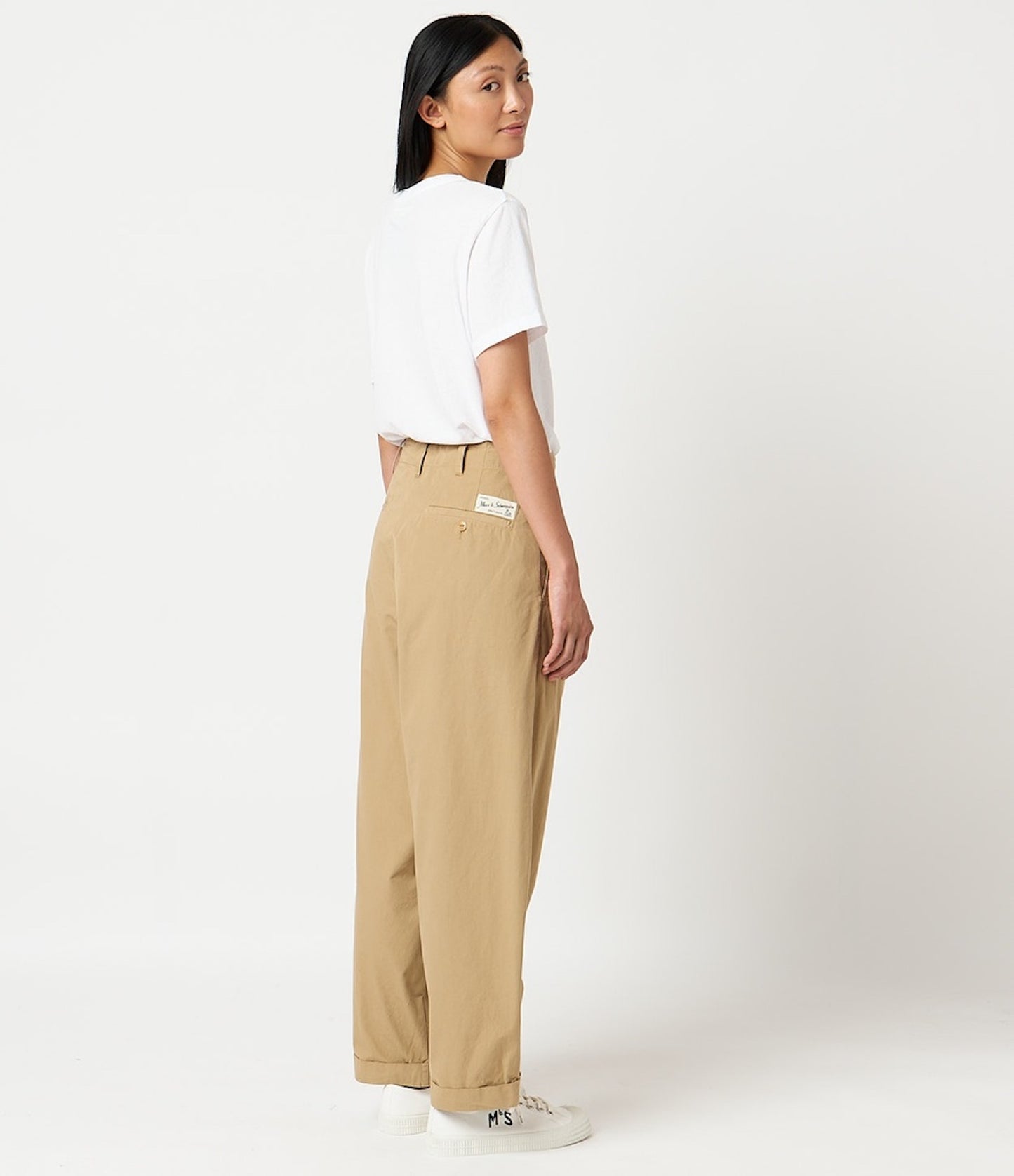 MERZ B. SCHWANEN PLEATED FRONT PANTS - KHAKI