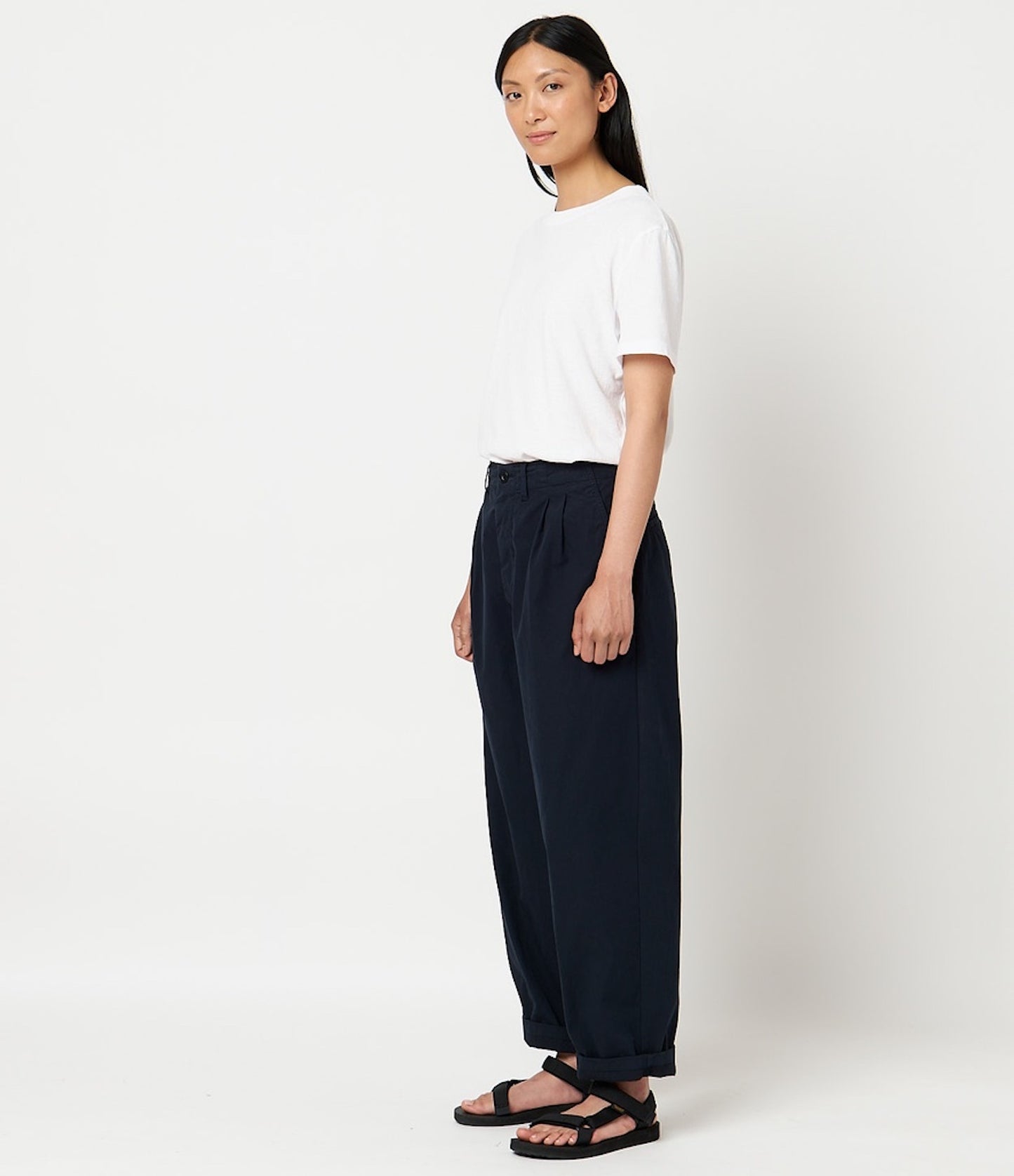 MERZ B. SCHWANEN PLEATED FRONT PANTS - DARK NAVY