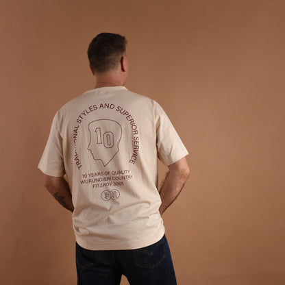 PP BARBERS x MERZ B SCHWANEN 10 YEAR ANNIVERSARY TEE - NATURAL