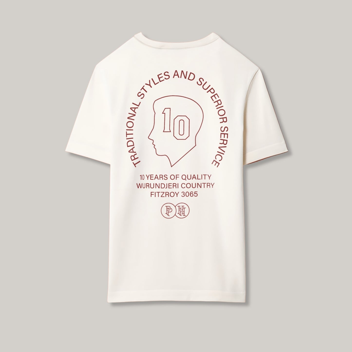 PP BARBERS x MERZ B SCHWANEN 10 YEAR ANNIVERSARY TEE - NATURAL