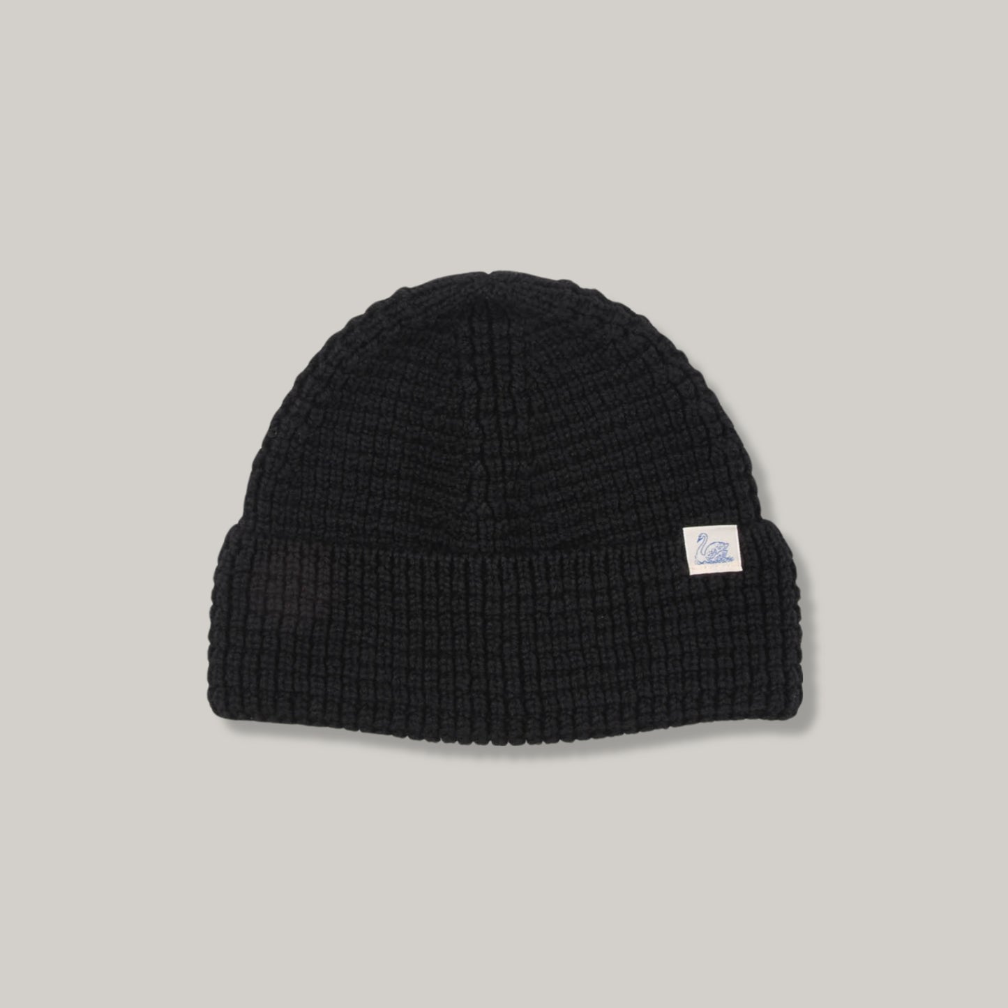 MERZ B. SCHWANEN WAFFLE STRUCTURE STURDY BEANIE - DEEP BLACK