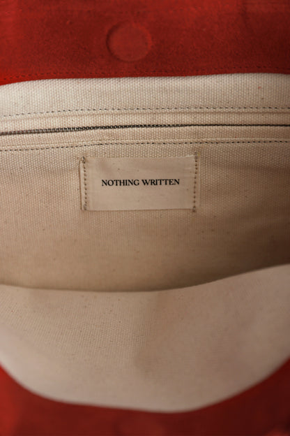 NOTHING WRITTEN RAVIOLI SUEDE BAG - RED