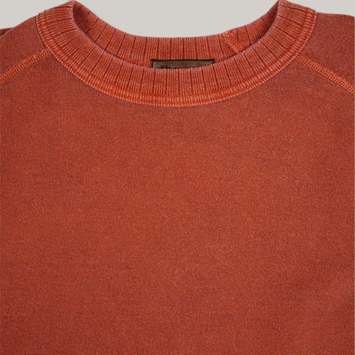 NIGEL CABOURN  PIGMENT DYED SS SWEAT SHIRT - RED