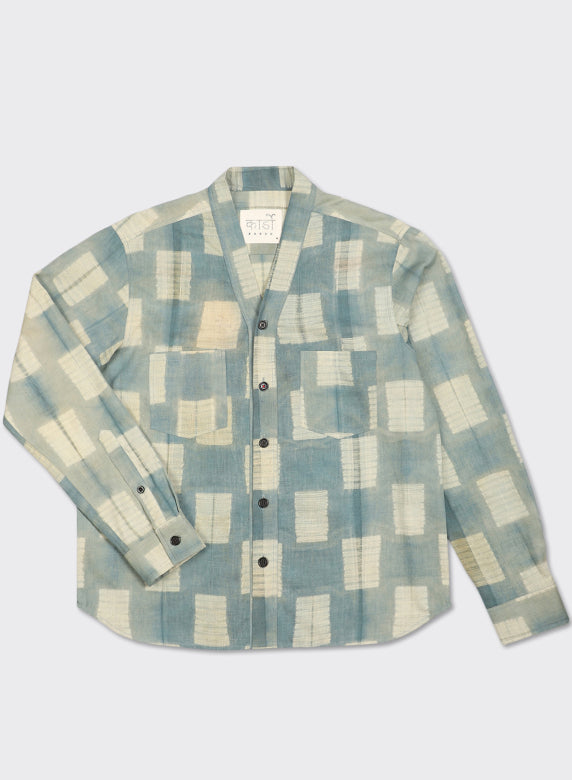 KARDO RYOKO SHIRT - SHIBORI GREEN