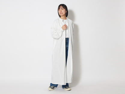 SNOW PEAK OG COTTON POPLIN SHIRT DRESS - WHITE