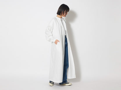 SNOW PEAK OG COTTON POPLIN SHIRT DRESS - WHITE