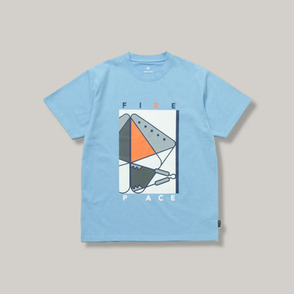 SNOW PEAK FIREPLACE T-SHIRT - SAX