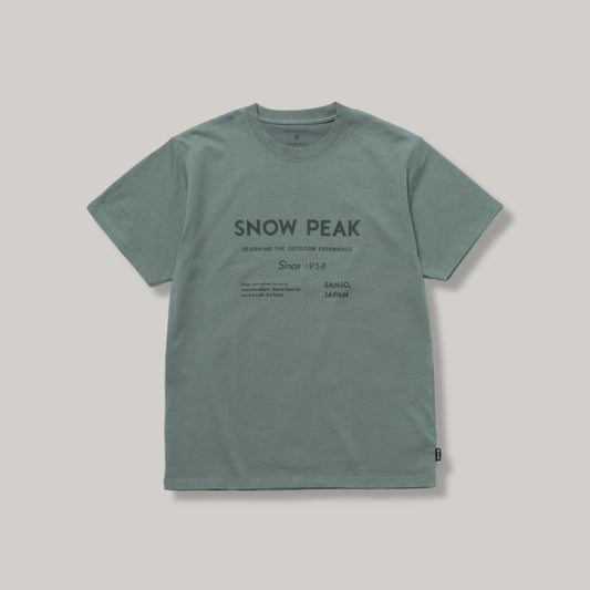 SNOW PEAK TYPOGRAPHY T-SHIRT - FOLIAGE