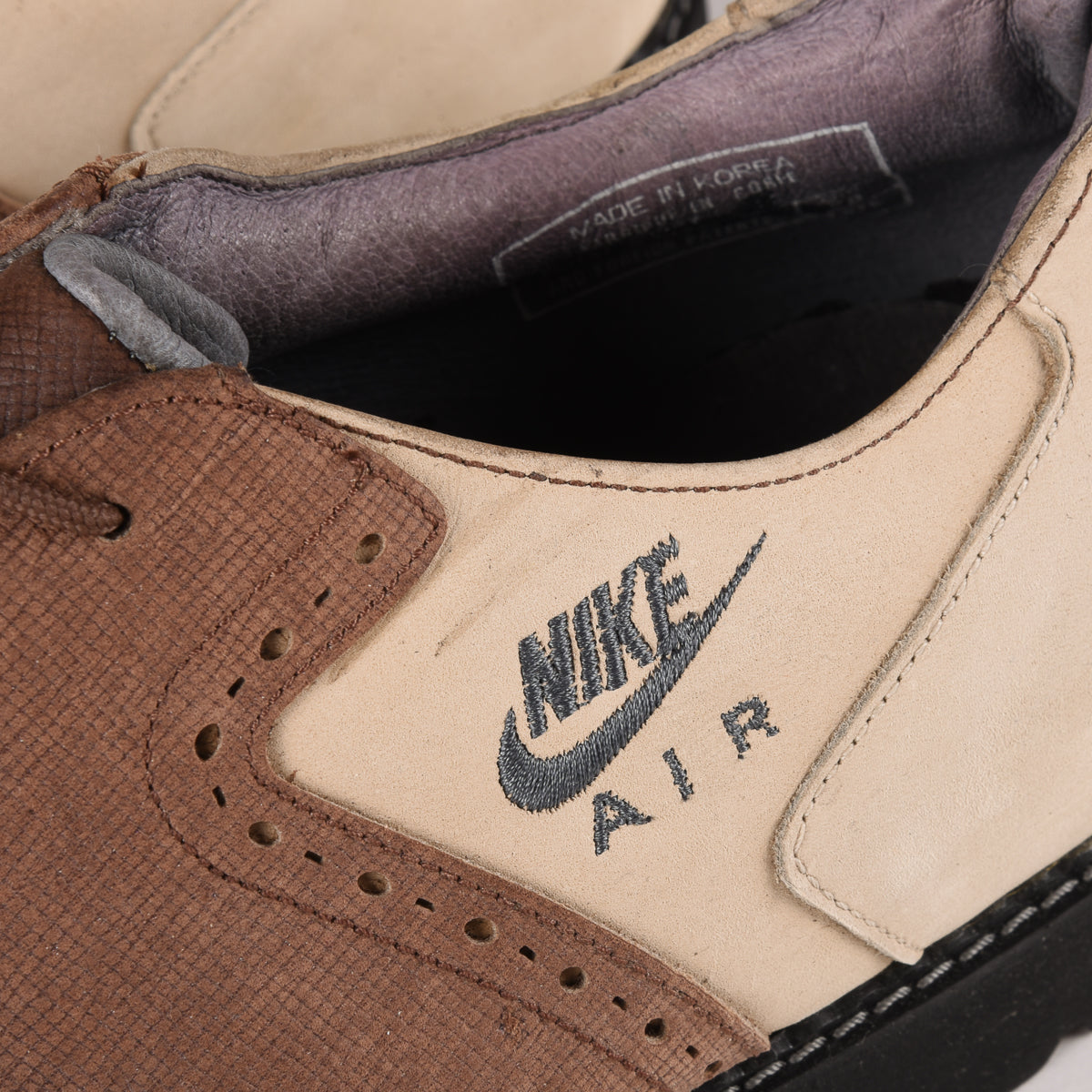 reCONSTRUCTED by SAMUEL FALZONE  - 1993 NIKE GOLF OXFORD - BROWN/ CREAM