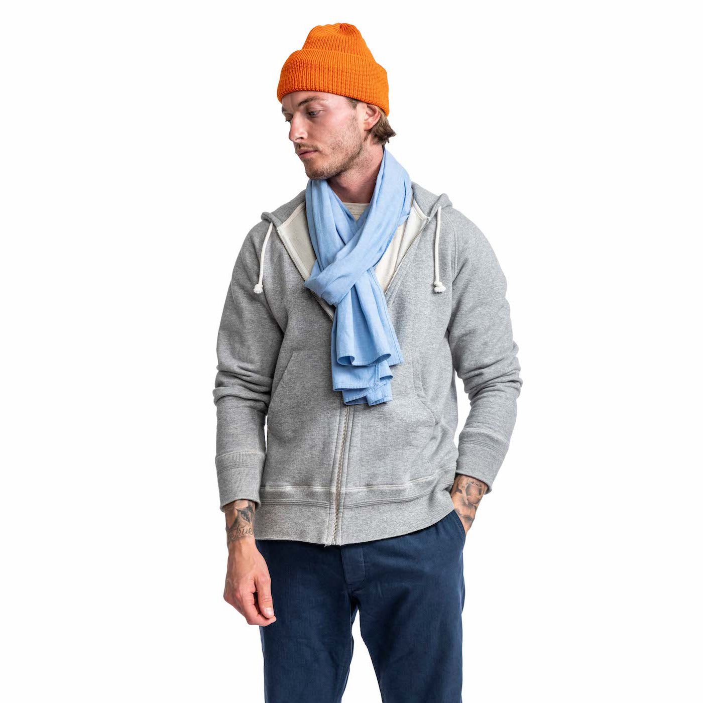 HEIMAT CHAMBRAY SCARF - TRAIL BLUE