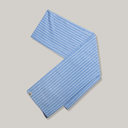 HEIMAT CHAMBRAY SCARF - TRAIL BLUE/ SEASHELL STRIPE