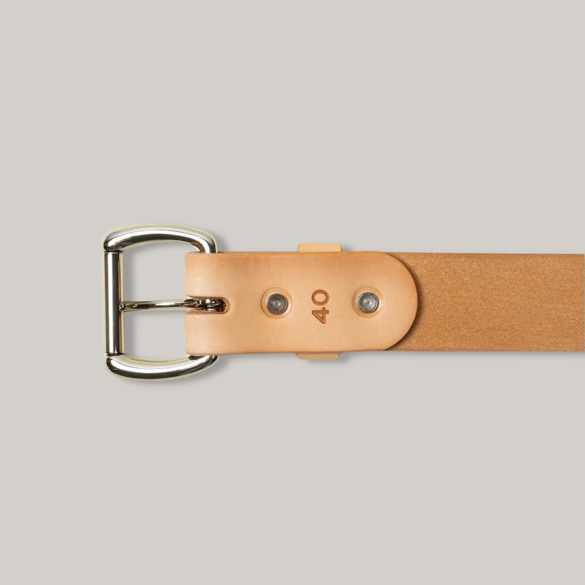 TANNER GOODS STANDARD BELT - NATURAL/STAINLESS STEEL