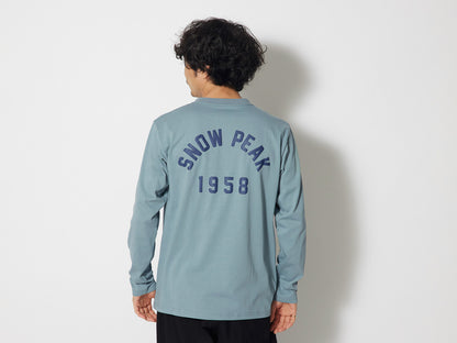 SNOW PEAK FOAM PRINTED L/S T-SHIRT - SAX