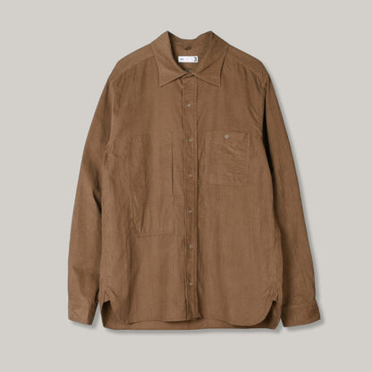 TS(S) ASYMMETRIC POCKET WORK SHIRT - KHAKI CORDUROY