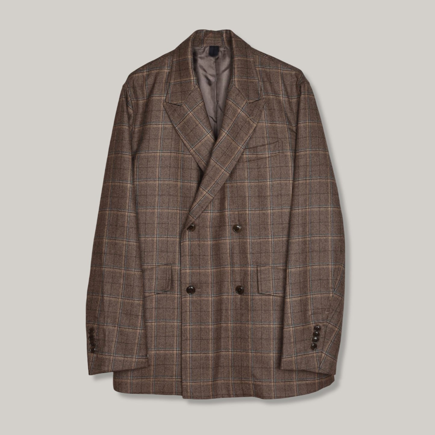 TS(S) DOUBLE WINDOWPANE CHECK DB JACKET - BEIGE