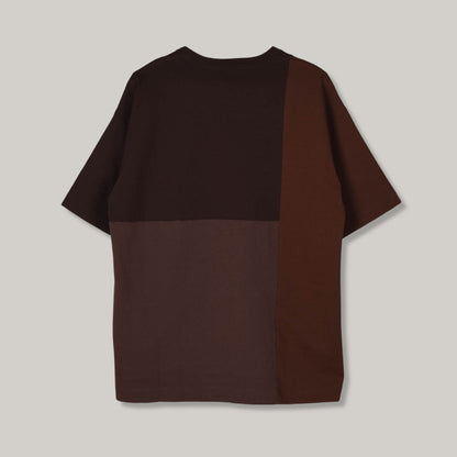 TS(S) COLOUR THREE COLOUR BLOCK T-SHIRT - BROWN