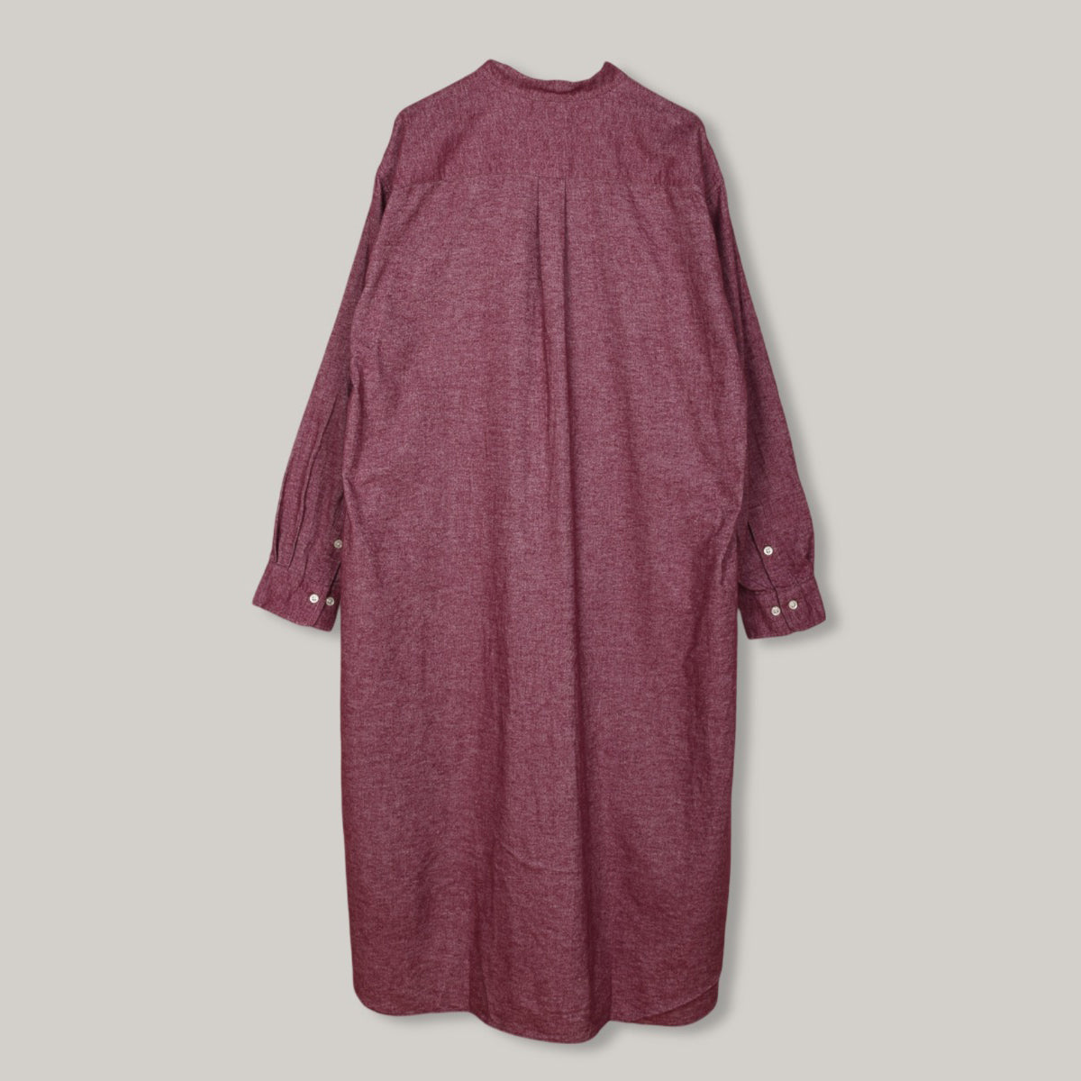 TS(S) BAGGY FIT BAND COLLAR SHIRT DRESS - WINE