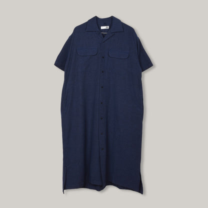 TS(S) ROUND FLAP POCKET SHORT SLEEVE SHIRT DRESS - NAVY