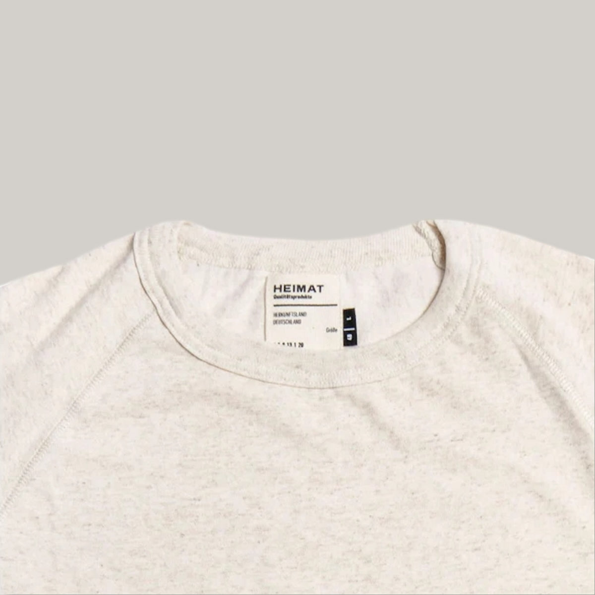 HEIMAT RAGLAN COTTON/HEMP TEE - SEASHELL