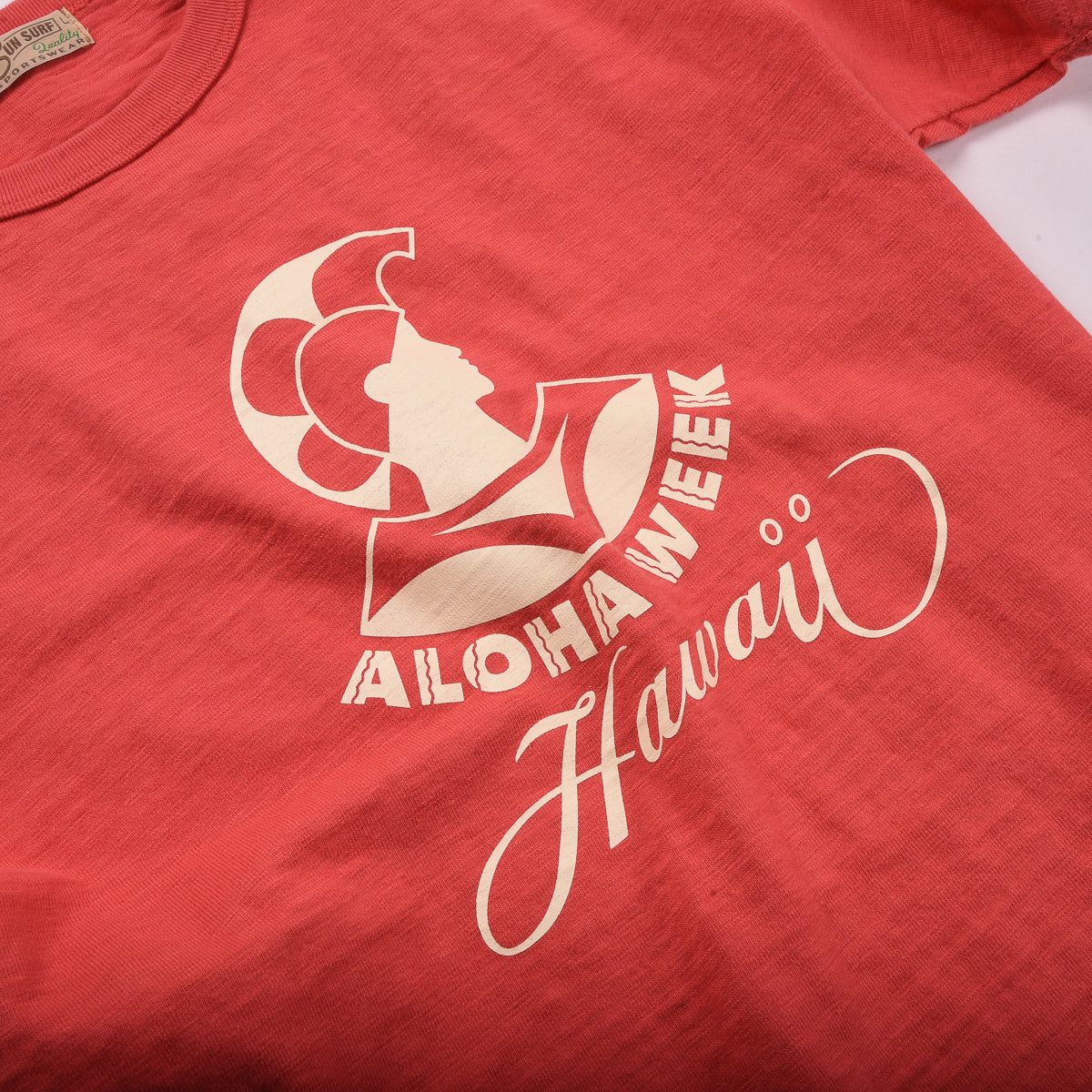 SUN SURF - 'ALOHA WEEK' TEE - RED