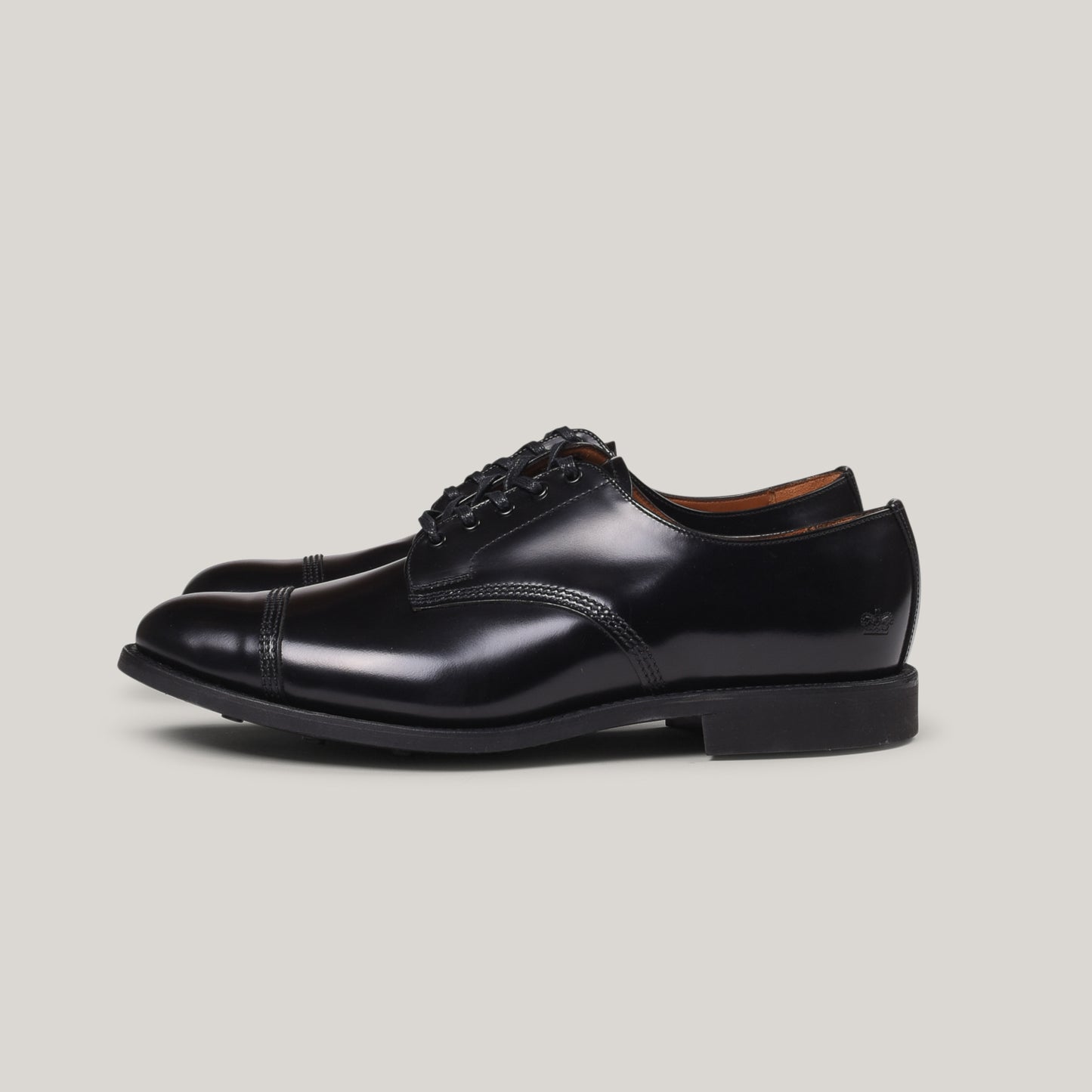 SANDERS MILITARY CAP TOE DERBY - BLACK