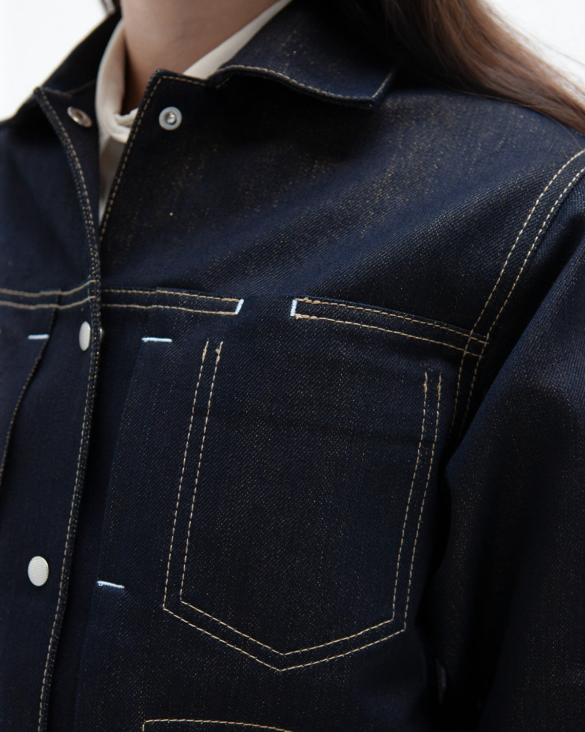 W'MENSWEAR ENGINEER'S JACKET - INDIGO/ GOLD