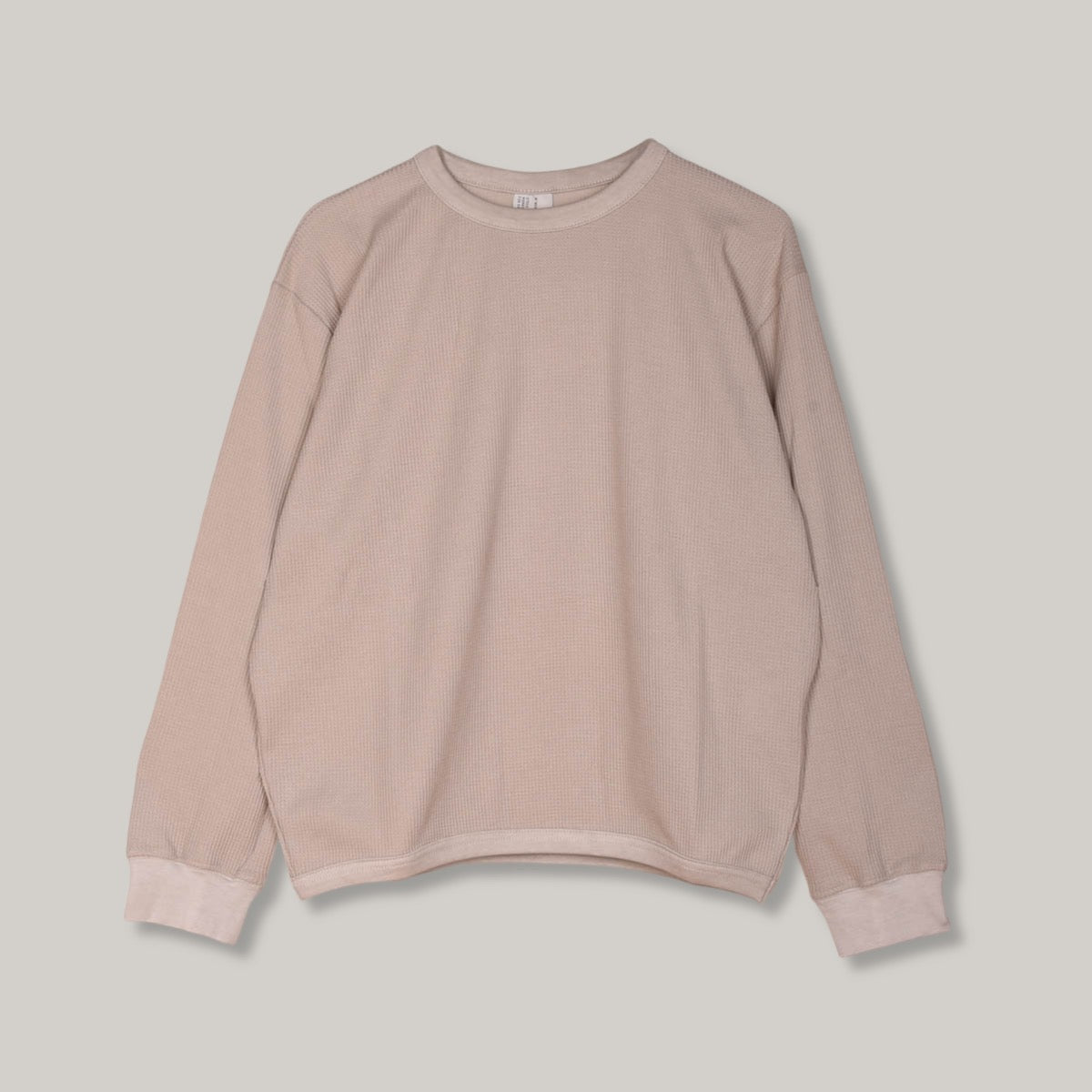 W'MENSWEAR WAFFLE TOP - EARL GREY