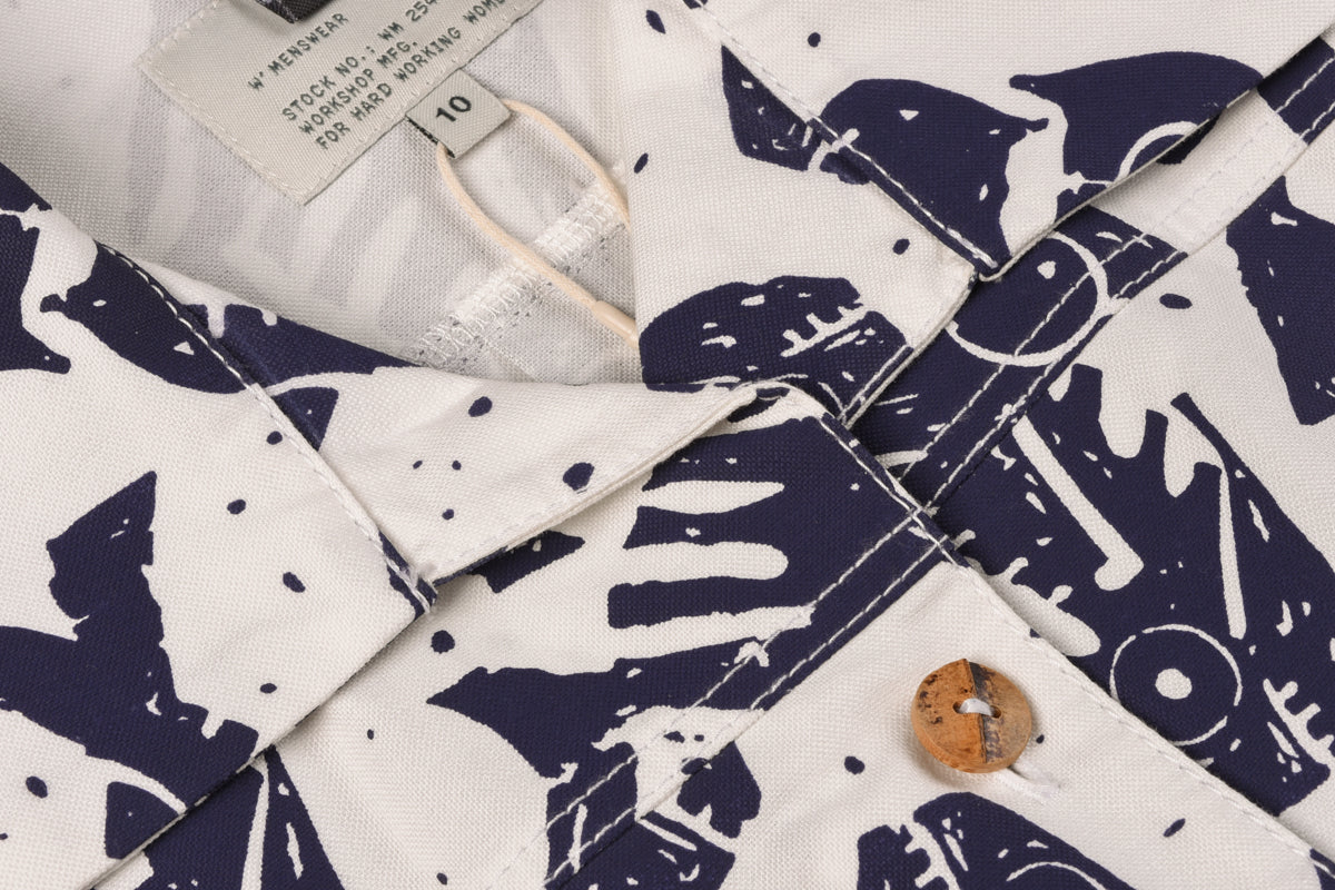 W'MENSWEAR STUNT SUIT - NAVY/WHITE FISH PRINT