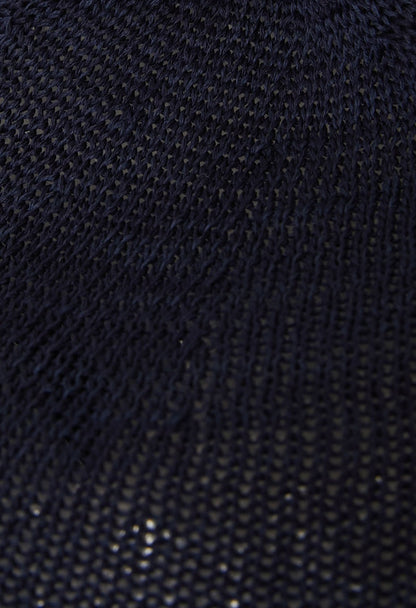 BLUE BLUE JAPAN KNITTED LINEN-LIKE COTTON BERET  - DARK NAVY