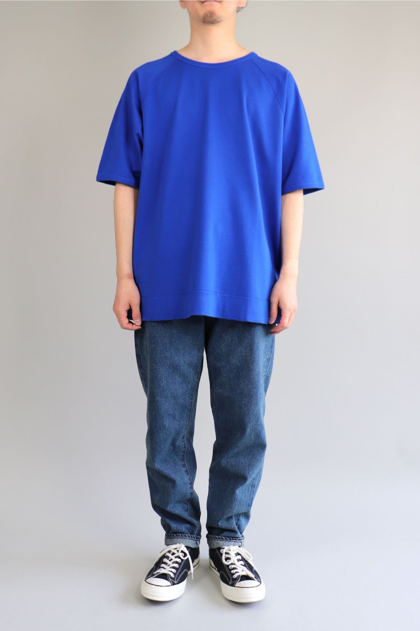 LENO FREEDOM SLEEVE SWEAT T-SHIRT - BLUE