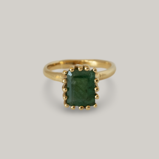 MEREWIF RAMONA GOLD RING  -  RAW EMERALD