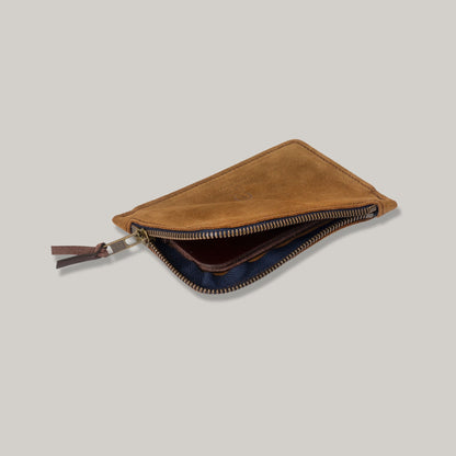 BLEU DE CHAUFFE POGNON ZIPPERED PURSE - TABAC