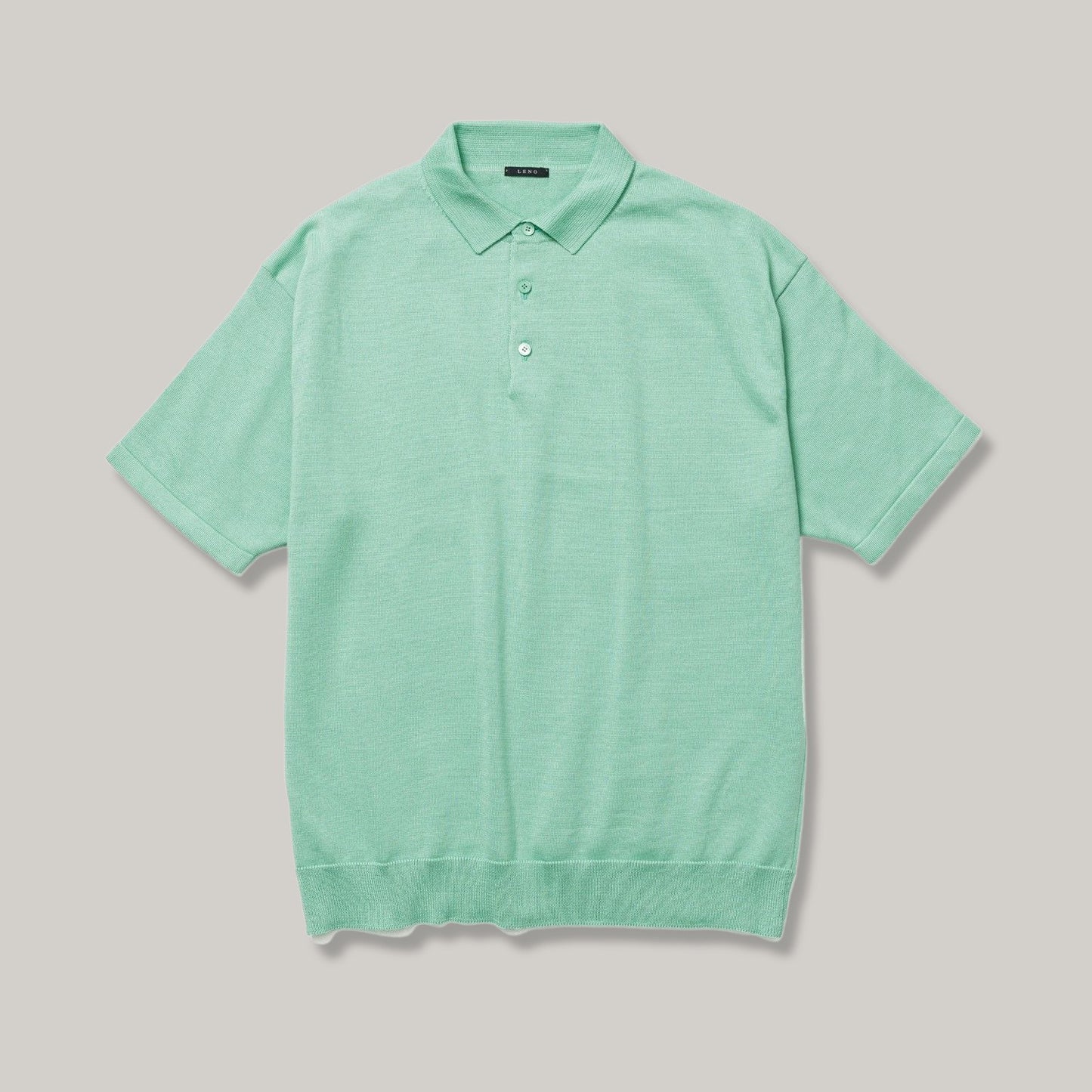 LENO COTTON KNIT POLO - GREEN