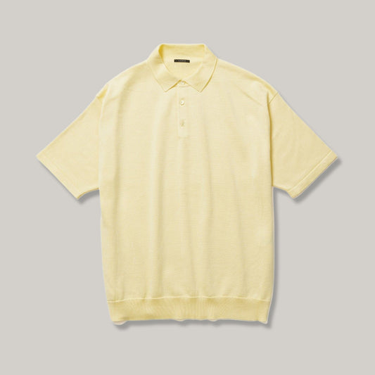 LENO COTTON KNIT POLO - YELLOW