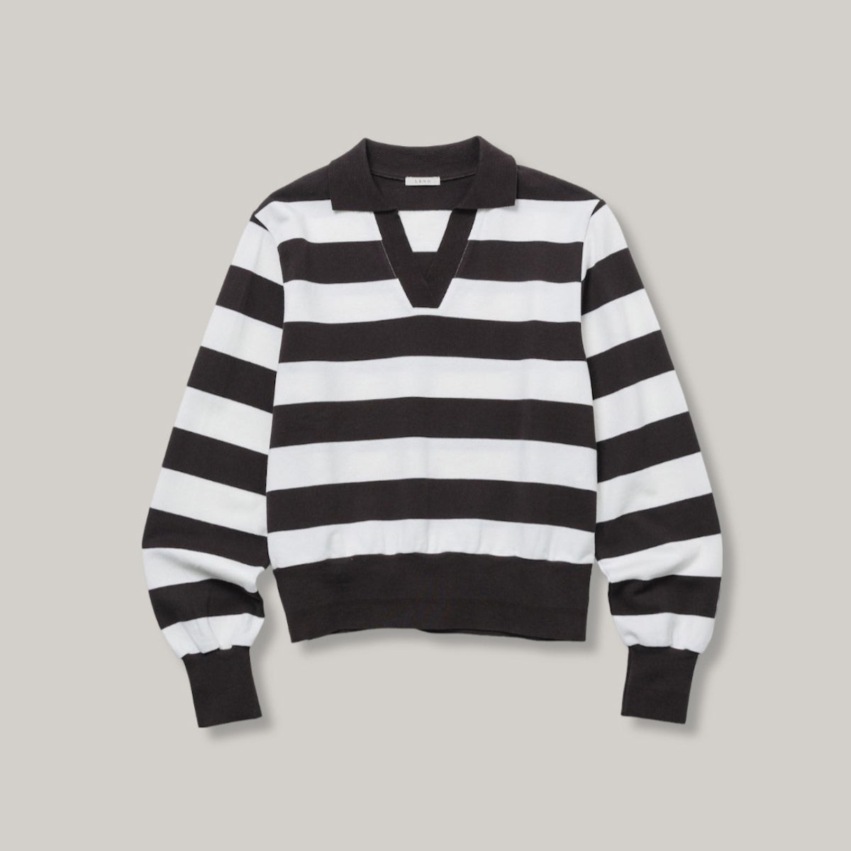 LENO SKIPPER SHIRT - BLACK BORDER