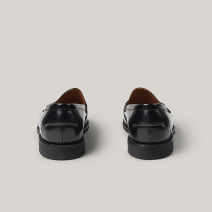 SANDERS BUTTSEAM APRON PENNY LOAFER  - BLACK