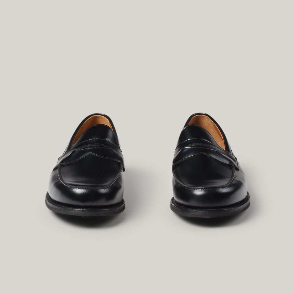 SANDERS BUTTSEAM APRON PENNY LOAFER  - BLACK