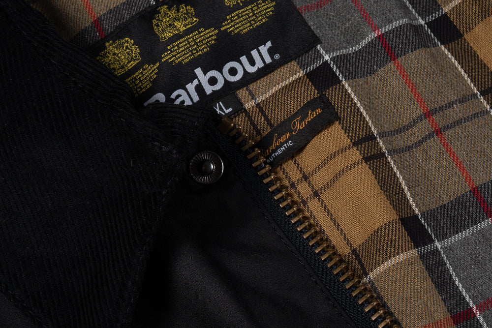 BARBOUR ASHBY WAXED JACKET - NAVY