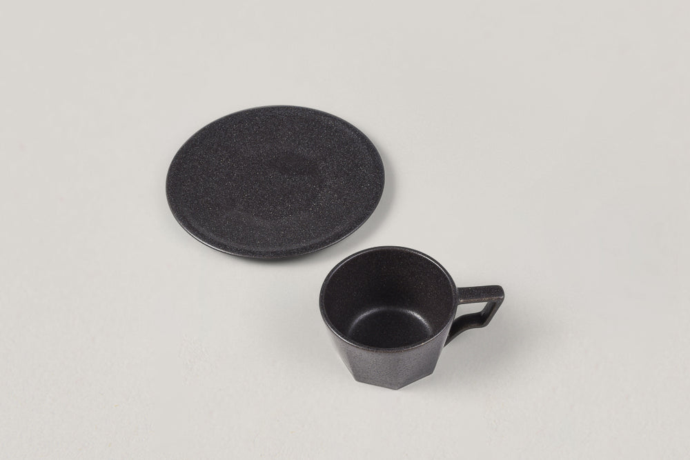 KINTO OCT CUP & SAUCER 80ML - BLACK