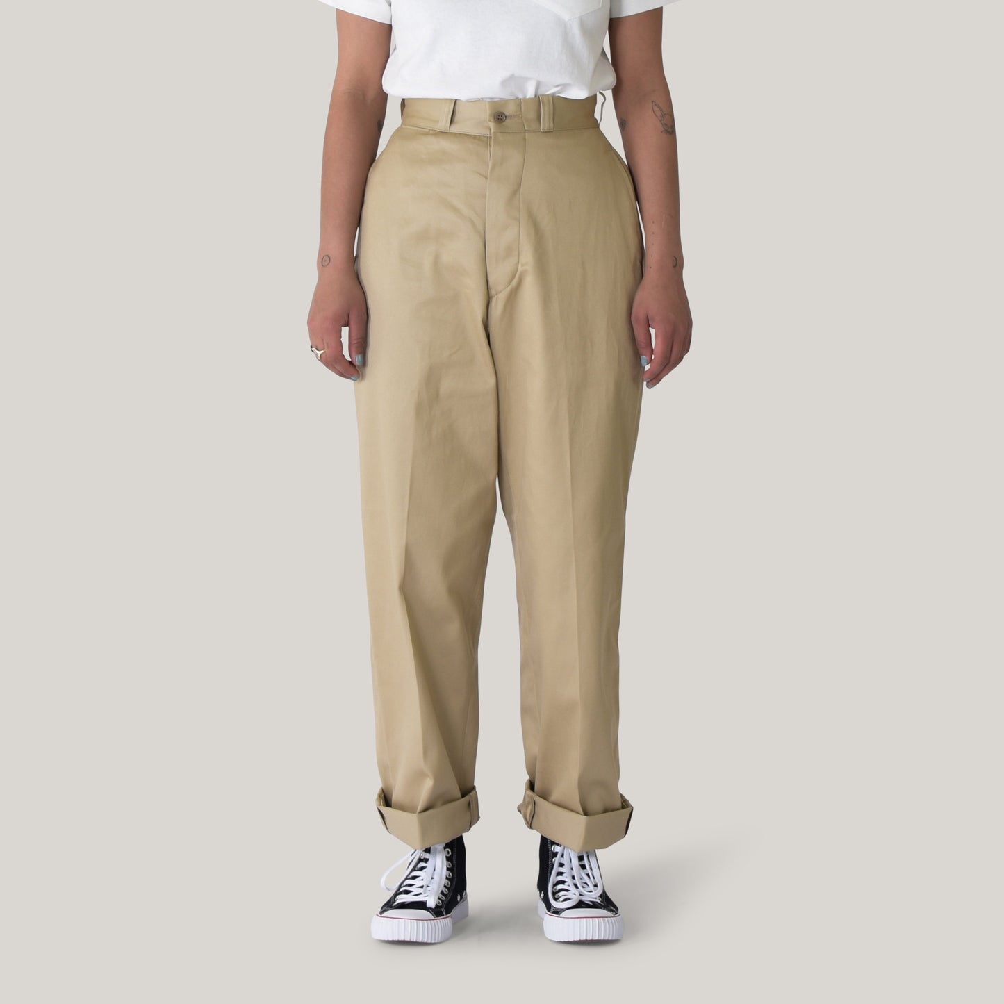 LENO CHINO TROUSERS - CAMEL