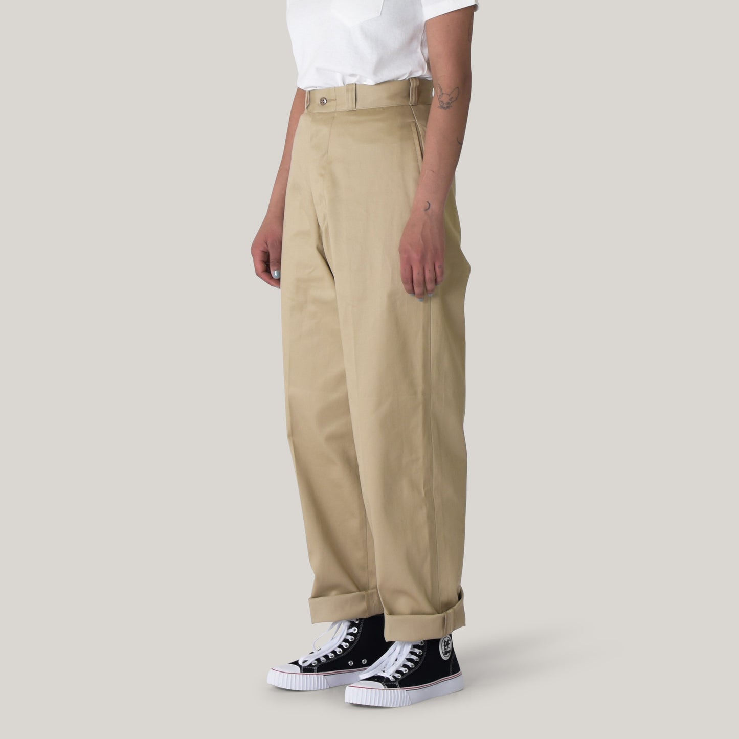 LENO CHINO TROUSERS - CAMEL