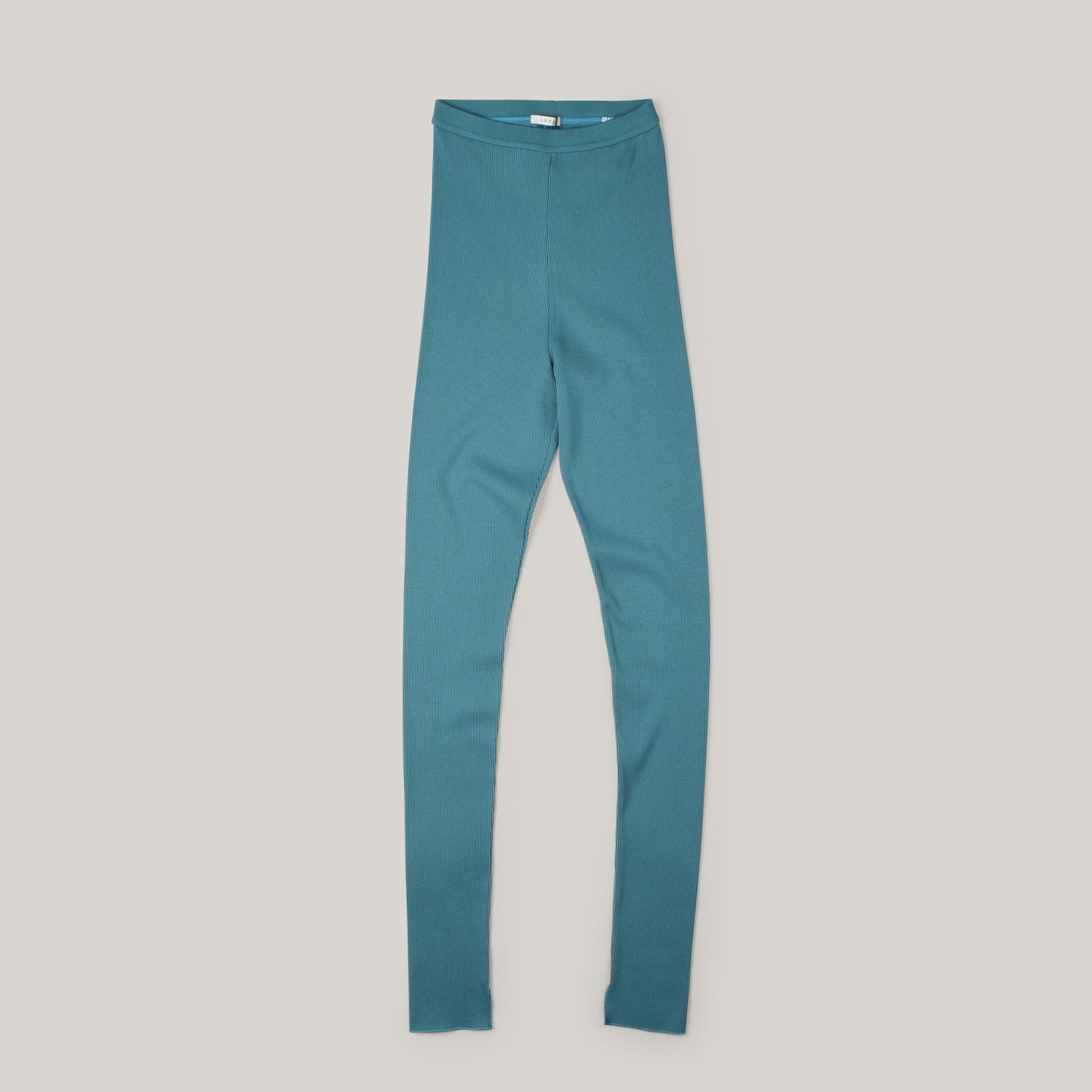 LENO COTTON RIB LEGGINGS - GREEN