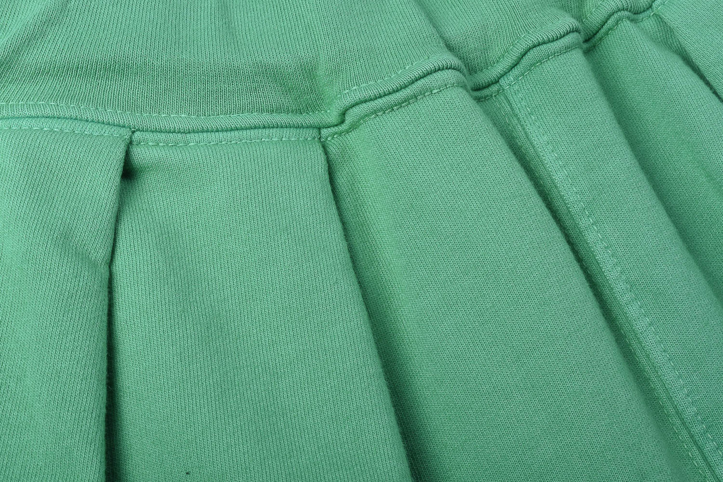 MONITALY FRENCH TERRY PLEATED SHORTS - GREEN