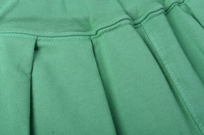 MONITALY FRENCH TERRY PLEATED SHORTS - GREEN