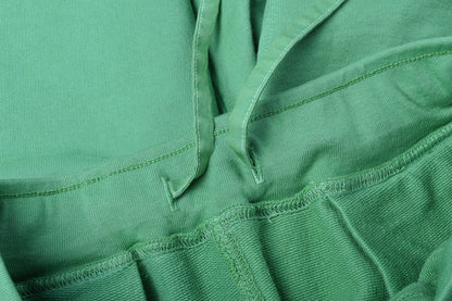 MONITALY FRENCH TERRY PLEATED SHORTS - GREEN