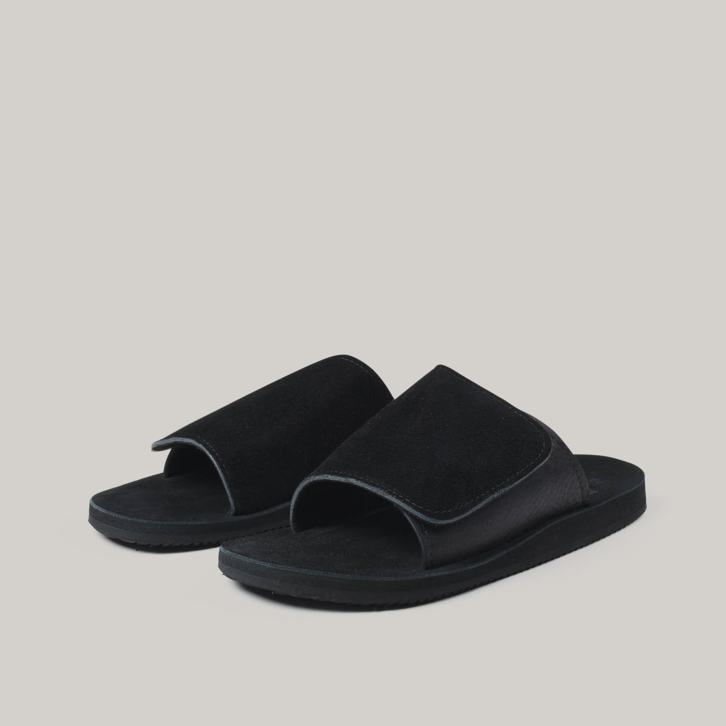 MONITALY LEATHER SLIDE SANDAL - BLACK