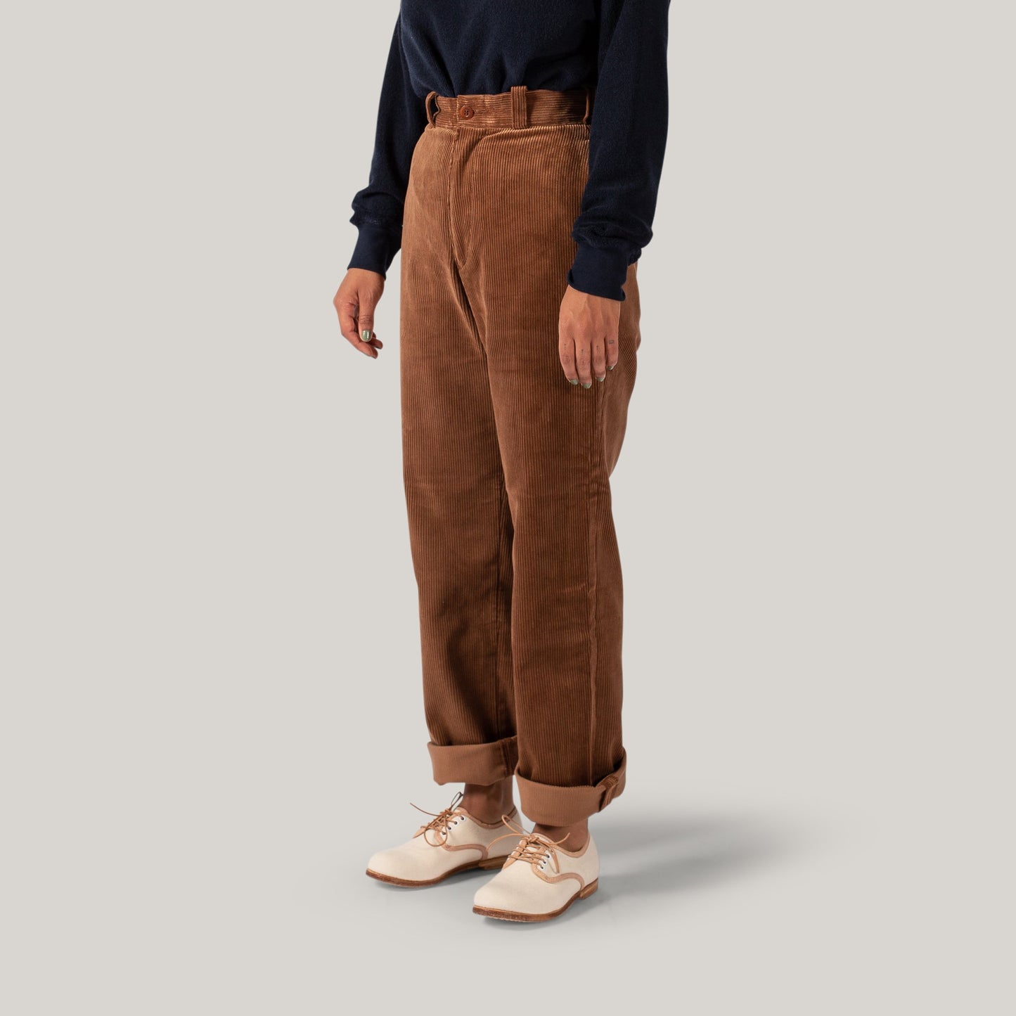 LENO CORDUROY TROUSERS - BROWN