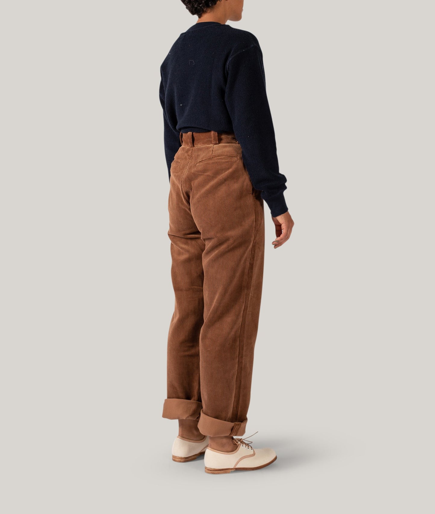 LENO CORDUROY TROUSERS - BROWN