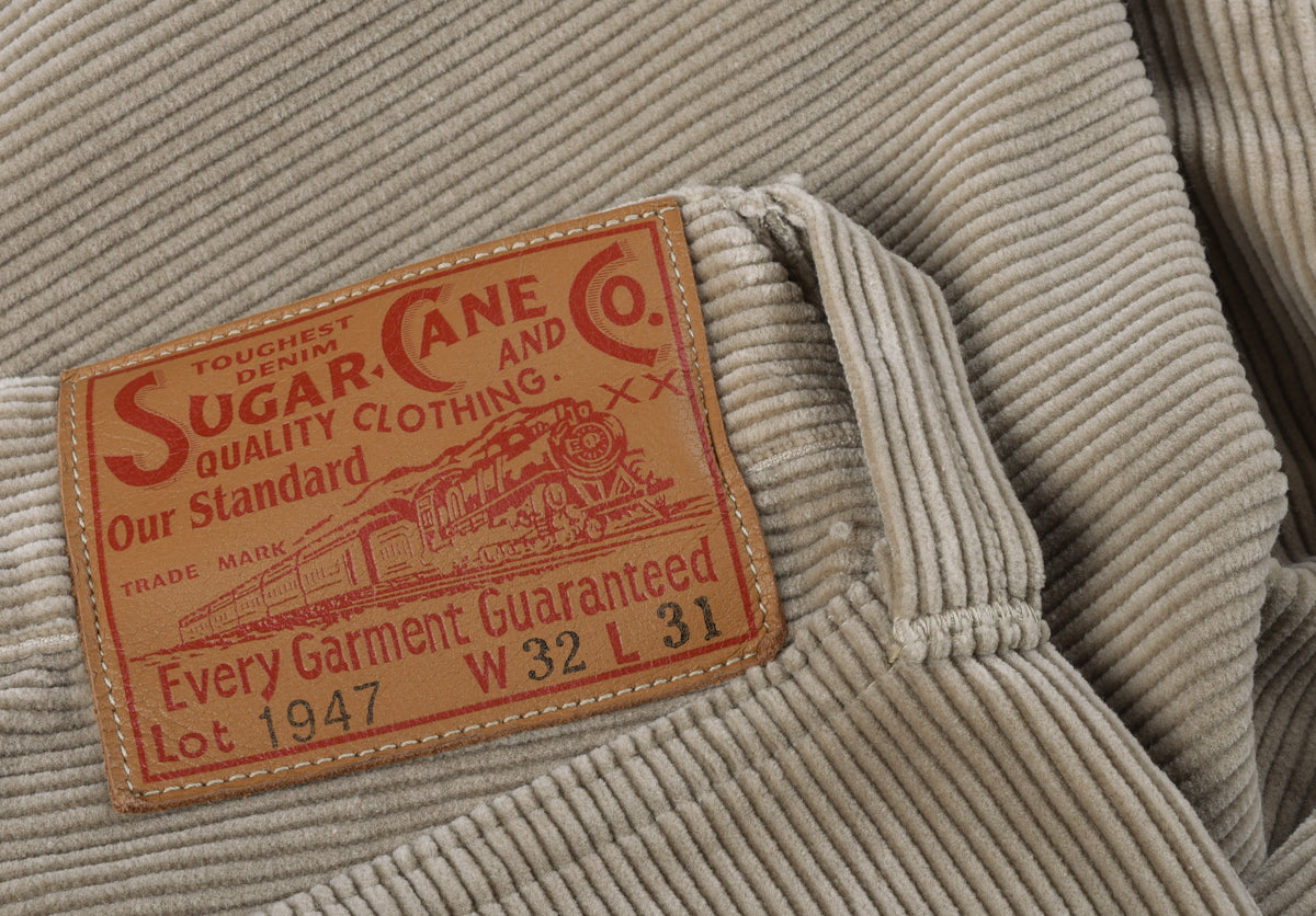 SUGAR CANE 1947 MODEL PANTS - 9W CORDUROY - BEIGE